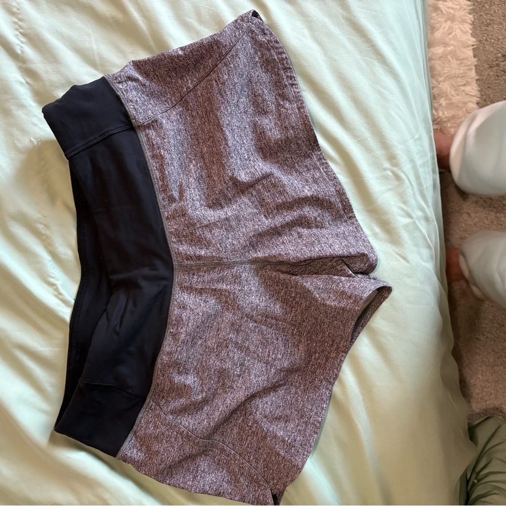 Women's Gray and Black Shorts